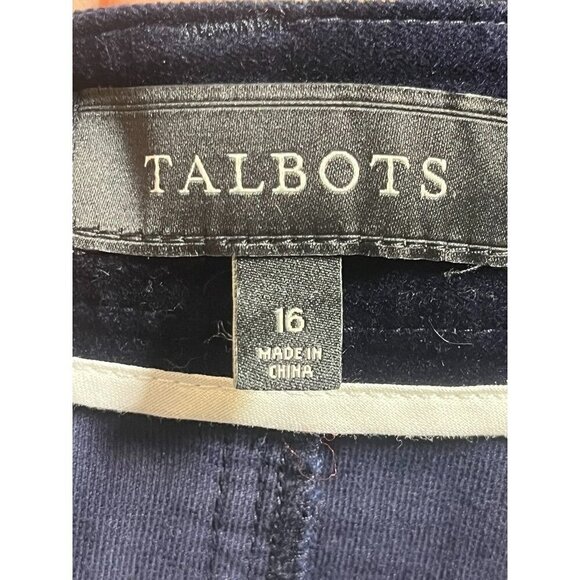 Talbots Velvet Bear Skirt 16 Blue Midi Old Money Preppy Classic Retro Urban Chic - Picture 2 of 11